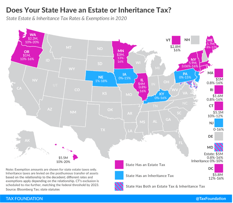 Estate Tax - Tax Foundation Map