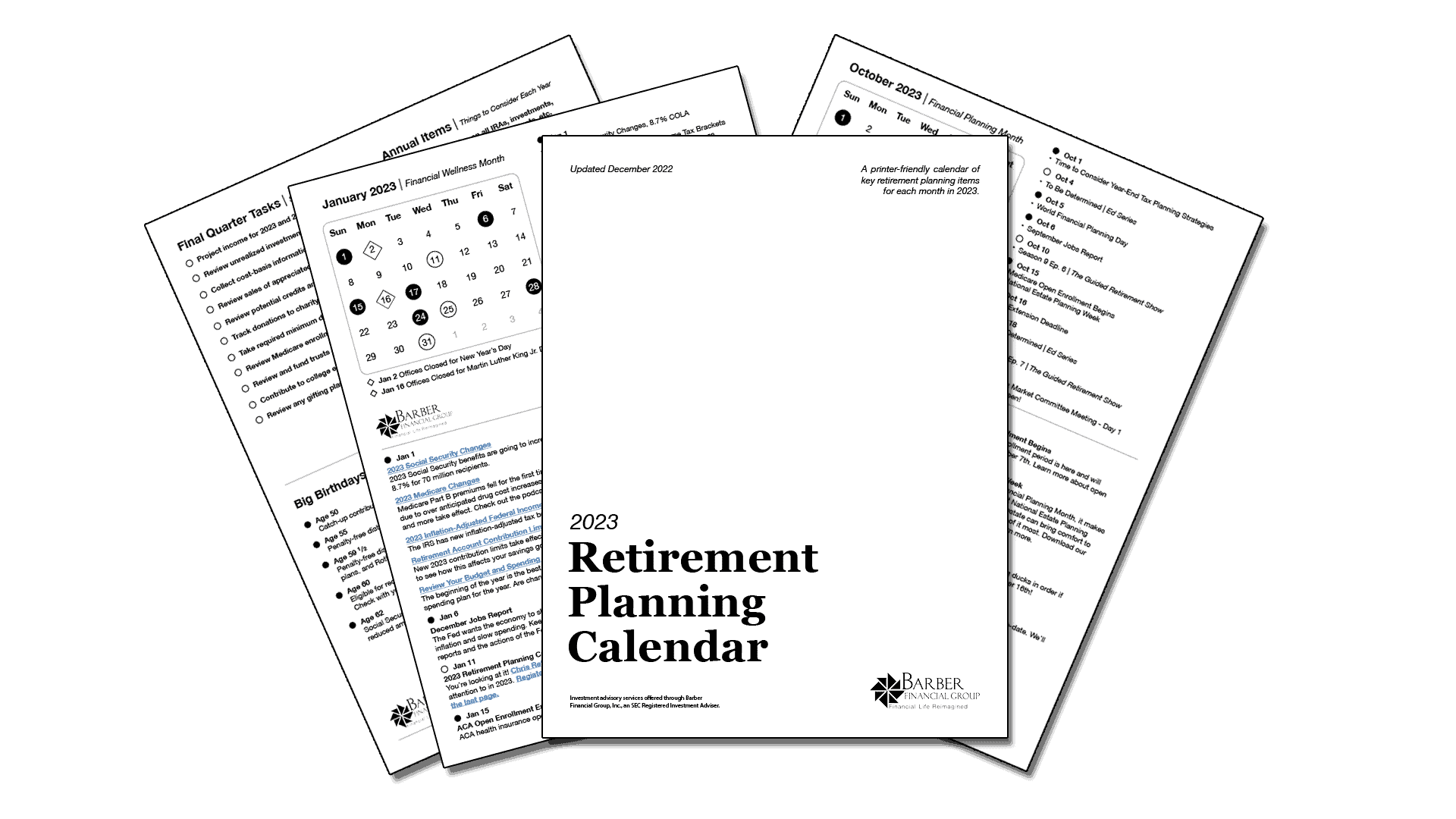 2023 Retirement Planning Calendar